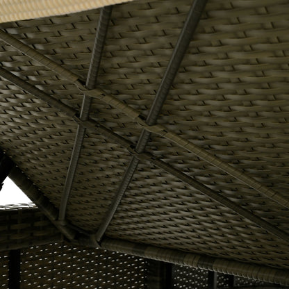 Patio Daybed Outdoor Daybed Outdoor Rattan Sun Lounger With Shelter Roof With Adjustable Backrest, S