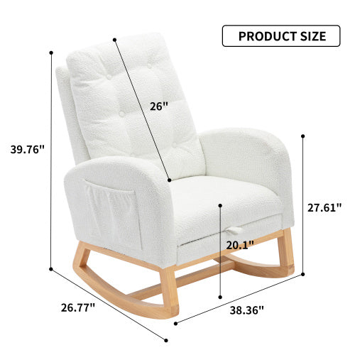 White Rocking Chair & Ottoman Set | Viva Elara