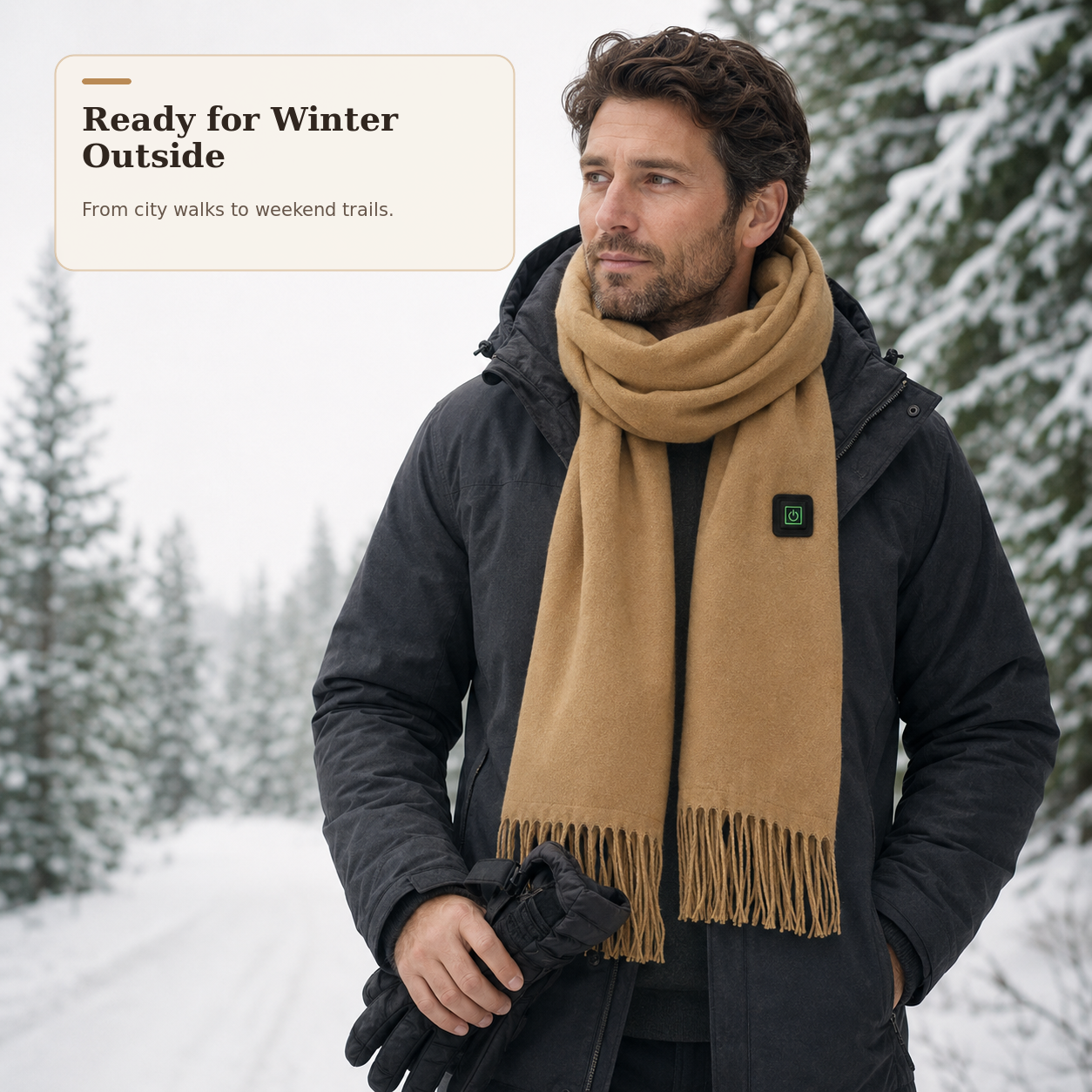 Viva Elite Electric Heated Scarf – USB Powered Neck Wrap with 3 Heat Settings for Outdoor Cycling, Skiing & Skating