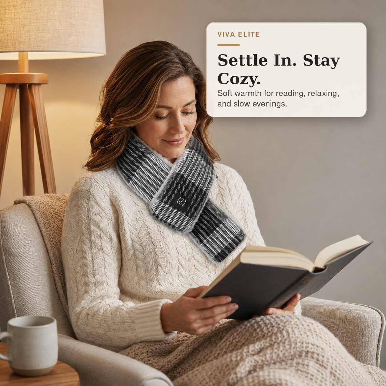 Plaid USB Heated Scarf with Soft Lining | Viva Elite
