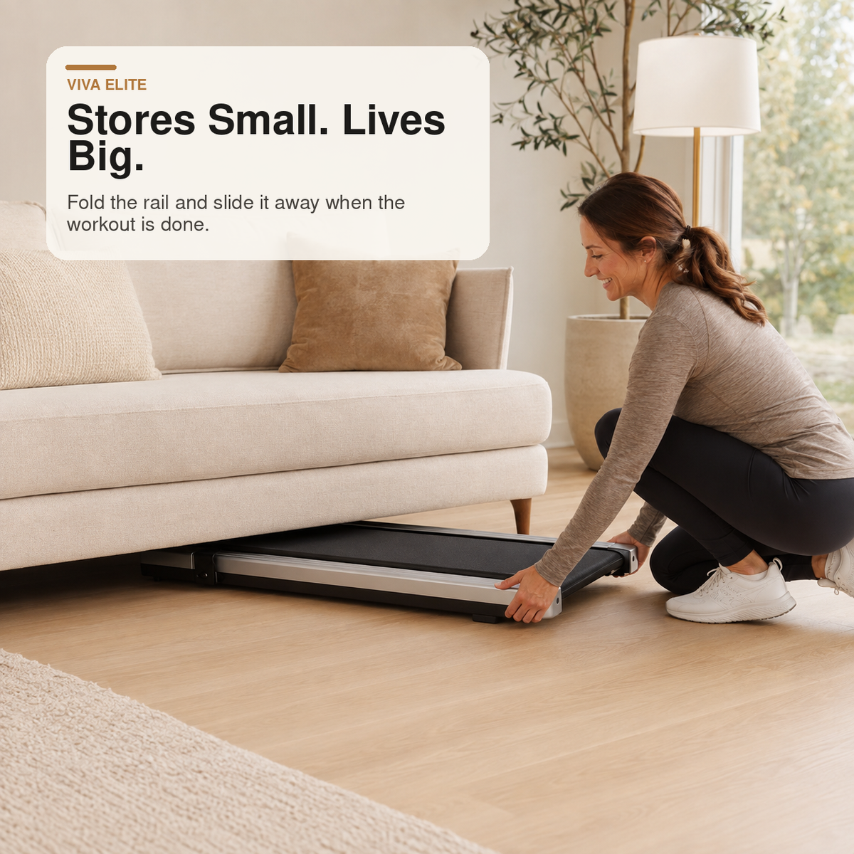 Compact Under-Desk Walking Treadmill with Remote & LED Display | Viva Elite
