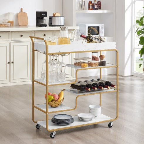 The Viva 6-Tier Bar Cart – Where Sophisticated Entertaining Begins