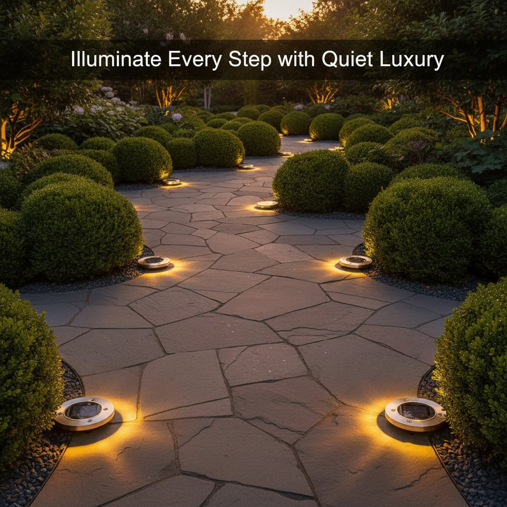 Viva Elite Solar In-Ground Disk Lights - Flush-Mount LED (4-Pack)