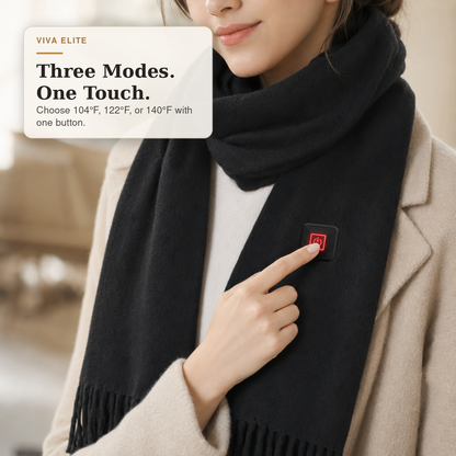 Viva Elite Electric Heated Scarf – USB Powered Soft Neck Wrap with 3 Heat Modes for Cycling, Skiing & Winter Outdoors
