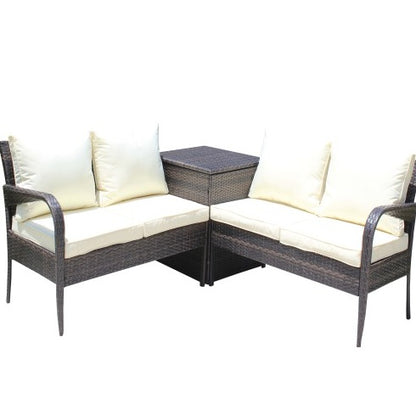 Brown 3-Piece Patio Sectional with Storage | Viva Capri