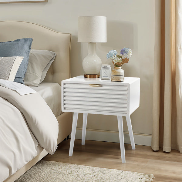 White Single-Drawer Nightstand | Viva Elite