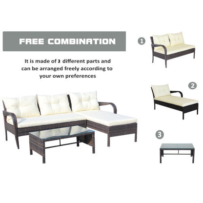 Brown 3-Piece Patio Conversation Set | Viva Capri