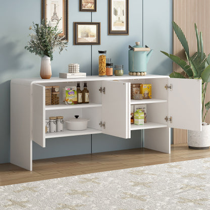 Seren White 60-Inch Minimalist Sideboard | Viva