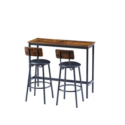 Viva Horizon Rustic Brown Bar Table Set