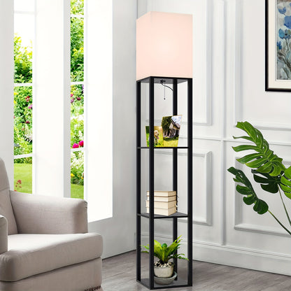 floor lamp with shelf for cozy reading corner