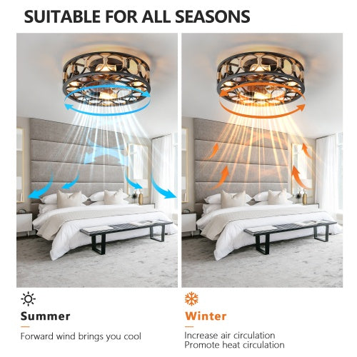 Viva AeroCage Farmhouse-Modern Ceiling Fan with Light