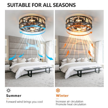Viva AeroCage Farmhouse-Modern Ceiling Fan with Light