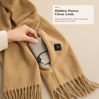 Viva Elite Electric Heated Scarf – USB Powered Neck Wrap with 3 Heat Settings for Outdoor Cycling, Skiing & Skating