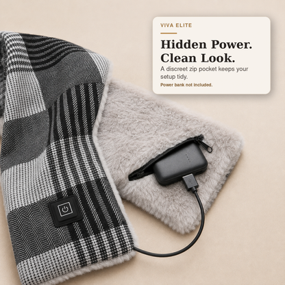 Plaid USB Heated Scarf with Soft Lining | Viva Elite