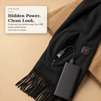 Viva Elite Electric Heated Scarf – USB Powered Soft Neck Wrap with 3 Heat Modes for Cycling, Skiing & Winter Outdoors