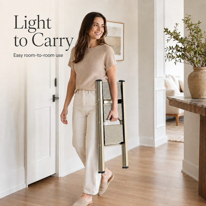 Antique Silver 3-Step Folding Ladder | Viva