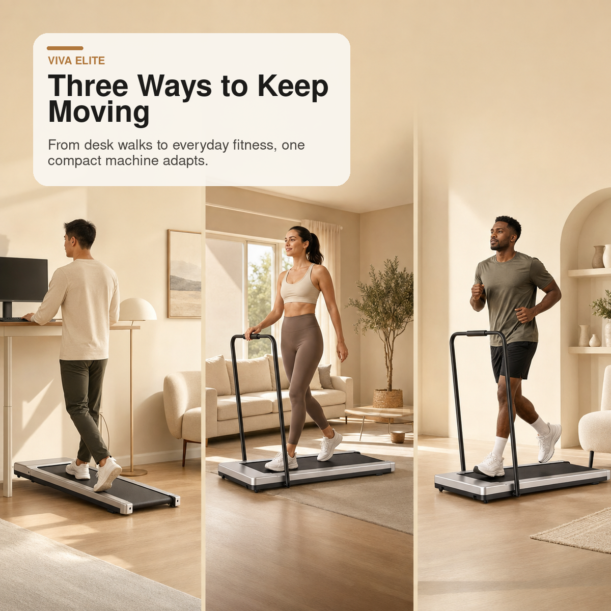 Compact Under-Desk Walking Treadmill with Remote & LED Display | Viva Elite