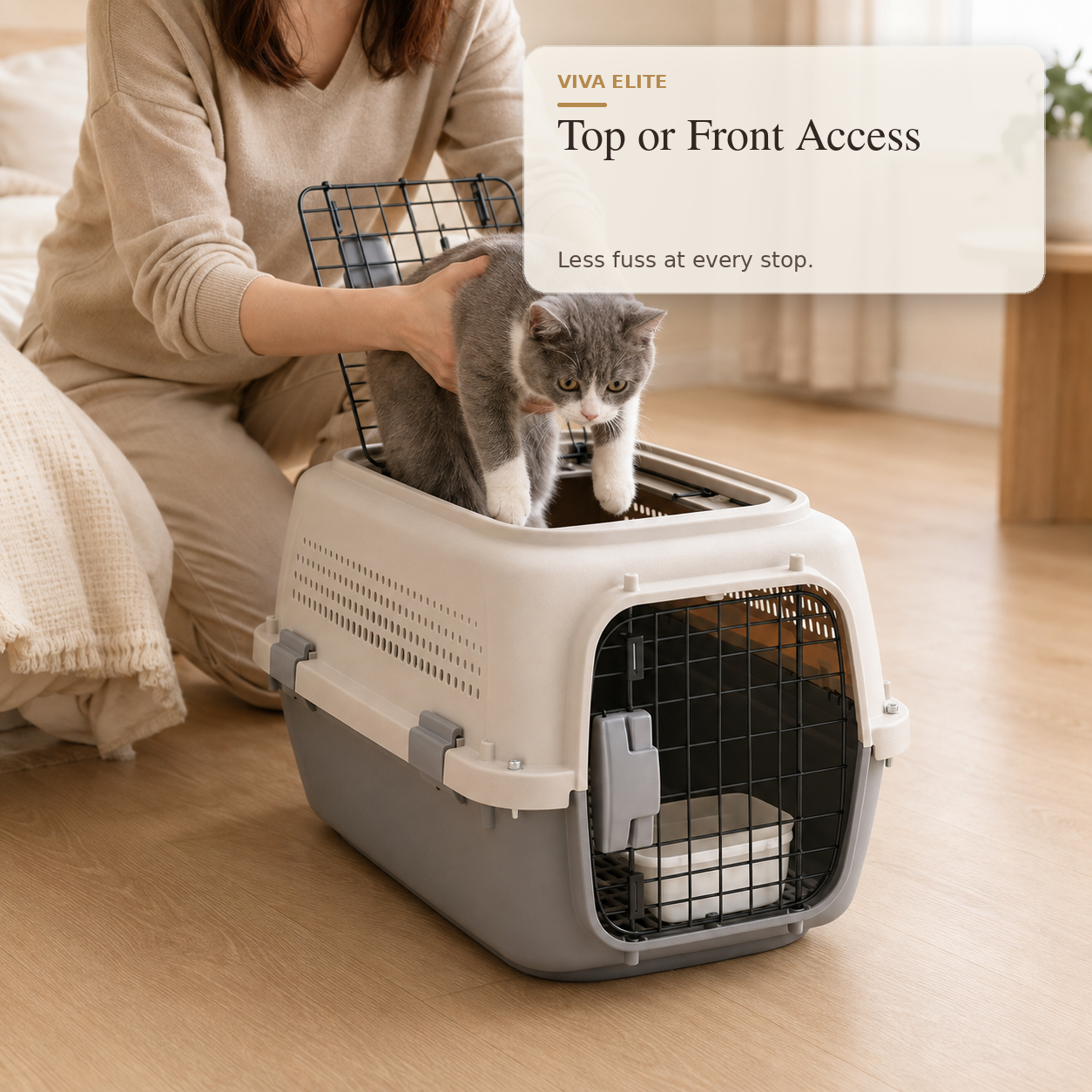Hard-Sided Pet Carrier with Ventilation & Handle | Viva Elite