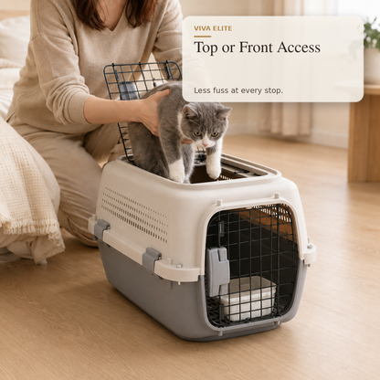 Hard-Sided Pet Carrier with Ventilation & Handle | Viva Elite