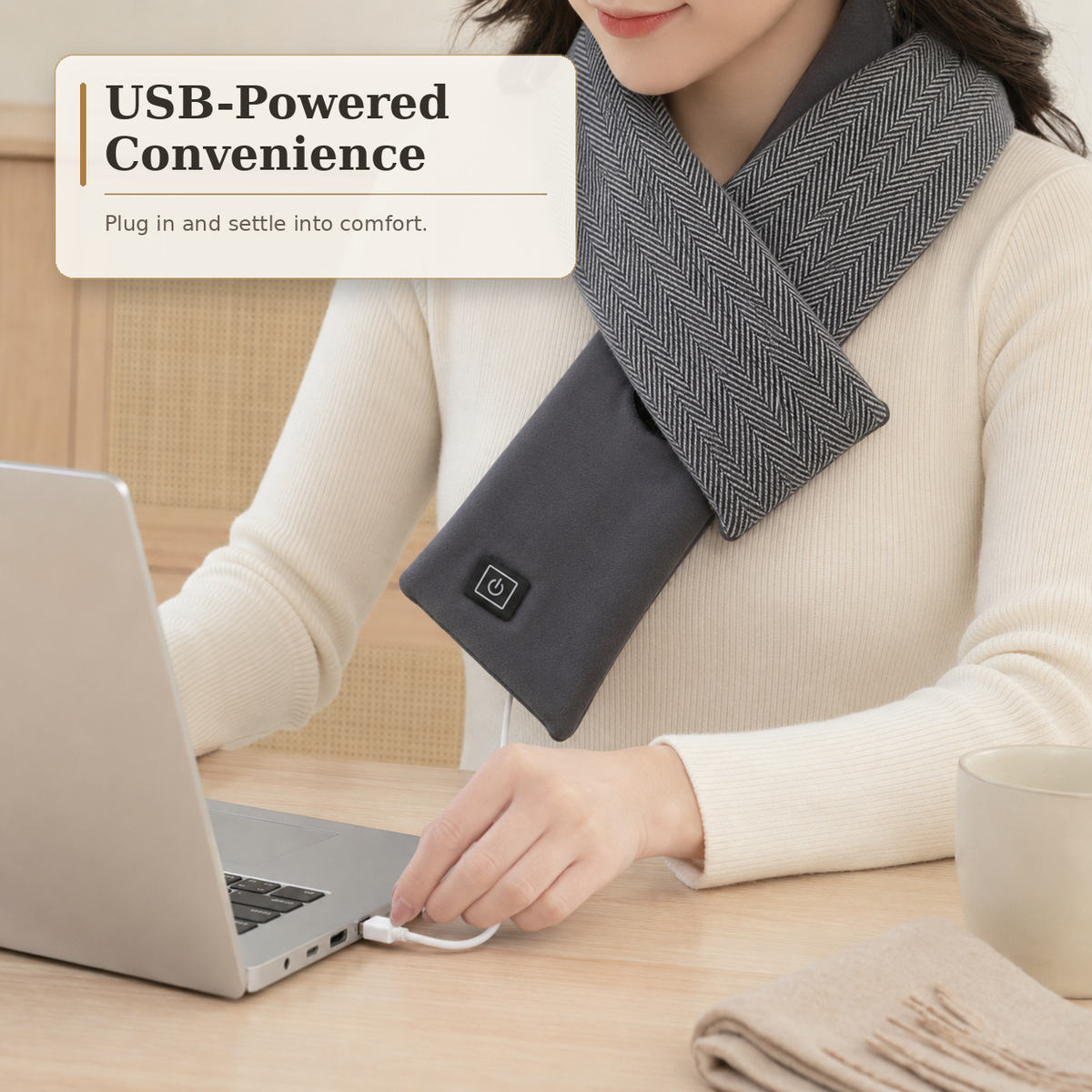 USB Heated Scarf with Optional Power Bank | Viva Elite