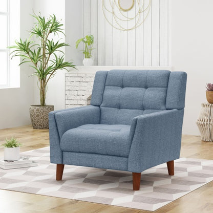 Greenmont Blue Tufted Upholstered Armchair | Viva