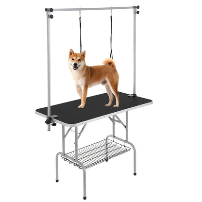 Viva Elite Professional Pet Grooming Table - 46-Inch Foldable Station with Dual Arms