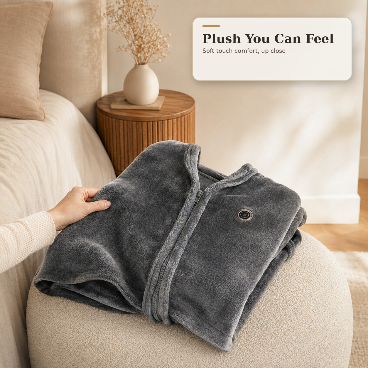 Viva Elite USB Heated Blanket – Heated Poncho Shawl Wrap with Zipper for Home & Office