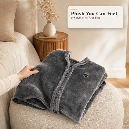 Viva Elite USB Heated Blanket – Heated Poncho Shawl Wrap with Zipper for Home & Office
