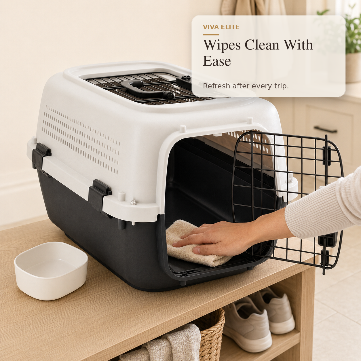 Hard-Sided Pet Carrier with Ventilation & Handle | Viva Elite