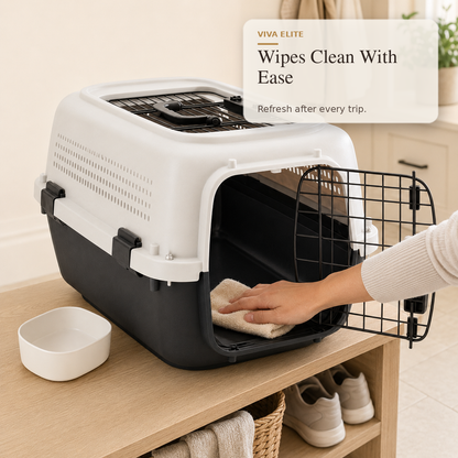 Hard-Sided Pet Carrier with Ventilation & Handle | Viva Elite