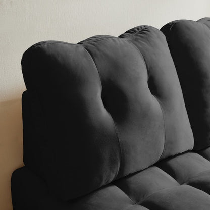 Velvet Pull-Out Sofa Bed with Removable Backrest & USB | Viva