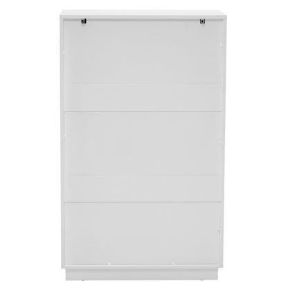 White P2 Density Board, Corrugated Surface, Five Layers And Six Drawers, Chest Of Drawers