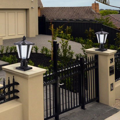 Black Dimmable Solar Pillar Lights, 2-Pack | Viva