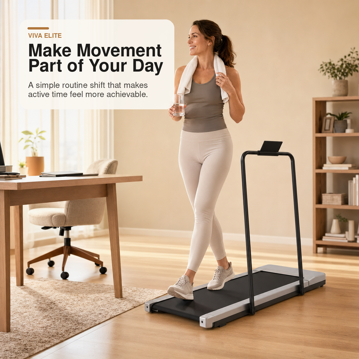 Compact Under-Desk Walking Treadmill with Remote & LED Display | Viva Elite