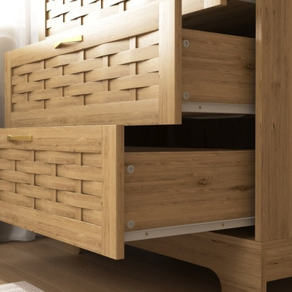 Viva Elite Wooden 4-Drawer Bedroom Vanity Console - The Future of Natural Luxury