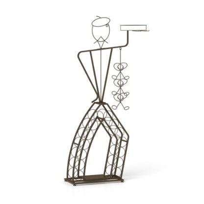 Unique Design Wine Bakers Rack, Freestanding Wine Rack With Storage Bottle, Wine Storage Home Bar For Liquor And Wine, Organizer For Kitchen, Dining Room