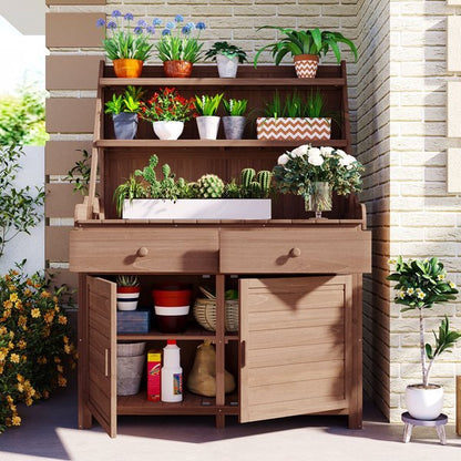 he Ultimate 65-Inch Cedar Garden Workbench with Storage - A Gardener’s Dream!