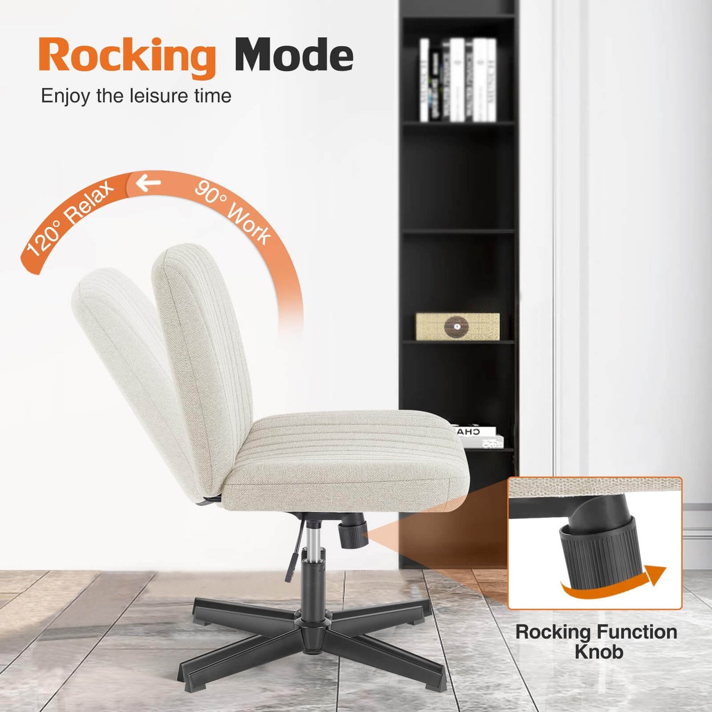 Viva Oslo Armless Swivel Cross-Leg Chair
