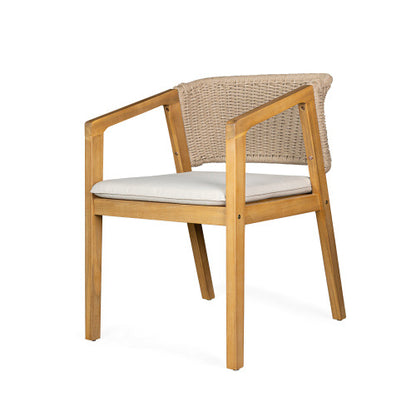 Viva Terrace Collection: The Marlowe Acacia Wood Rope-Back Chairs (Set of 2)