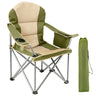 Oversized Camping Folding Chair, Heavy Duty Padded Chair With Cup Holder Storage And Cooler Bag, 5000 LBS Steel Frame, Portable For Outdoor