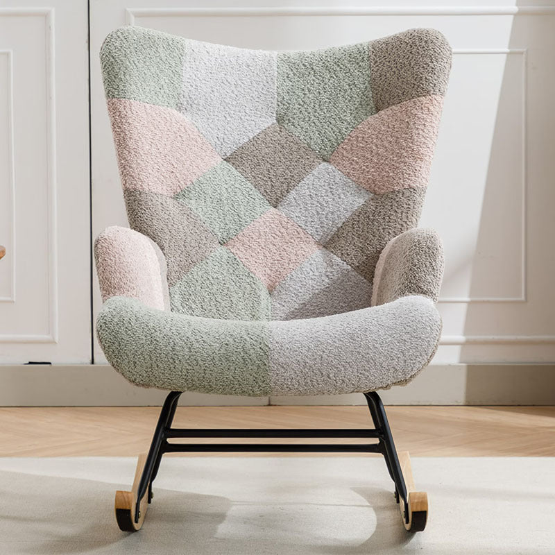Viva Aurora Mid-Century Patchwork Accent Chair