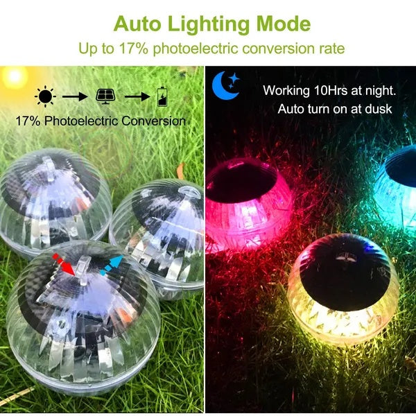 Viva Elite Solar Floating Pool Lights - 7-Color LED Orbs