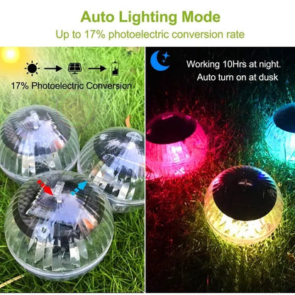 Viva Elite Solar Floating Pool Lights - 7-Color LED Orbs