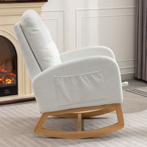 White Rocking Chair & Ottoman Set | Viva Elara