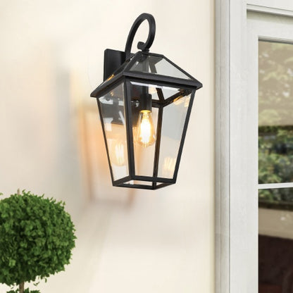 Viva Elite Outdoor Wall Lanterns - 2-Pack Waterproof Black Farmhouse Sconces