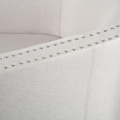 Wheat Linen-Upholstered Swivel Club Chair | Viva