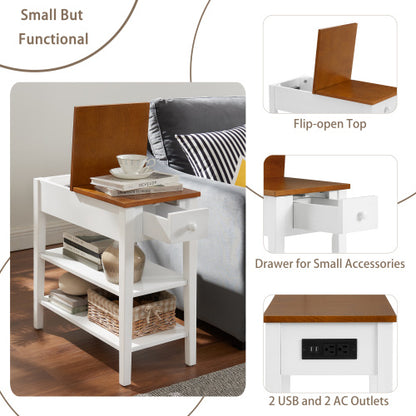 Modern 2-Tone Coffee Table with USB Charging Port – Smart Living Redefined