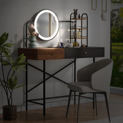 led vanity desk with makeup lighting view 3
