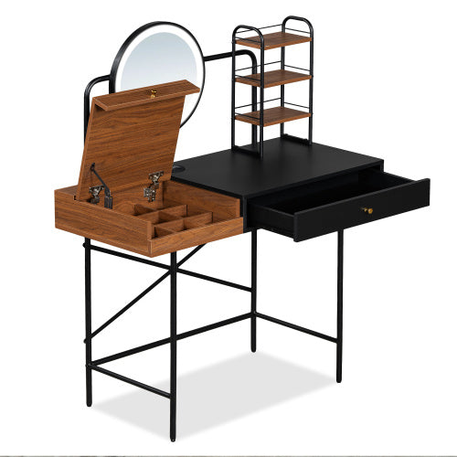 Makeup Vanity Desk with 3-Mode Lighted Mirror & Wireless Charging – The Perfect Beauty Station