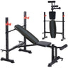 Adjustable Weight Bench With Rack, 650 LBS Capacity, Heavy Duty Foldable Bench Press, Leg Extension Curl, Easy Assembly, For Home, Garage, Gym